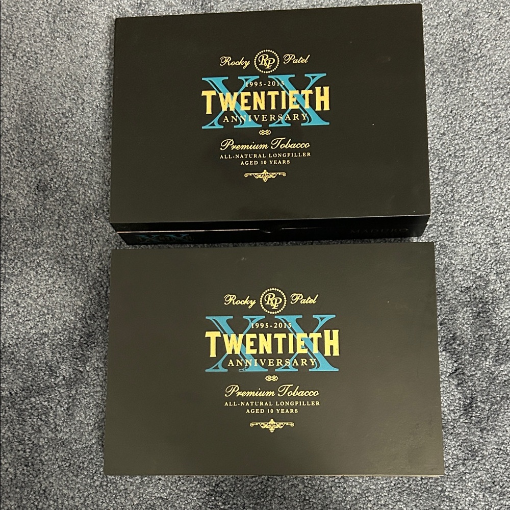 Rocky Patel Twentieth Anniversary Cigar Box set of 2. Boxes only. 1995-2015
